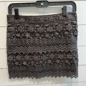 Y2K American Eagle Outfitters Gray Crochet Mini Skirt